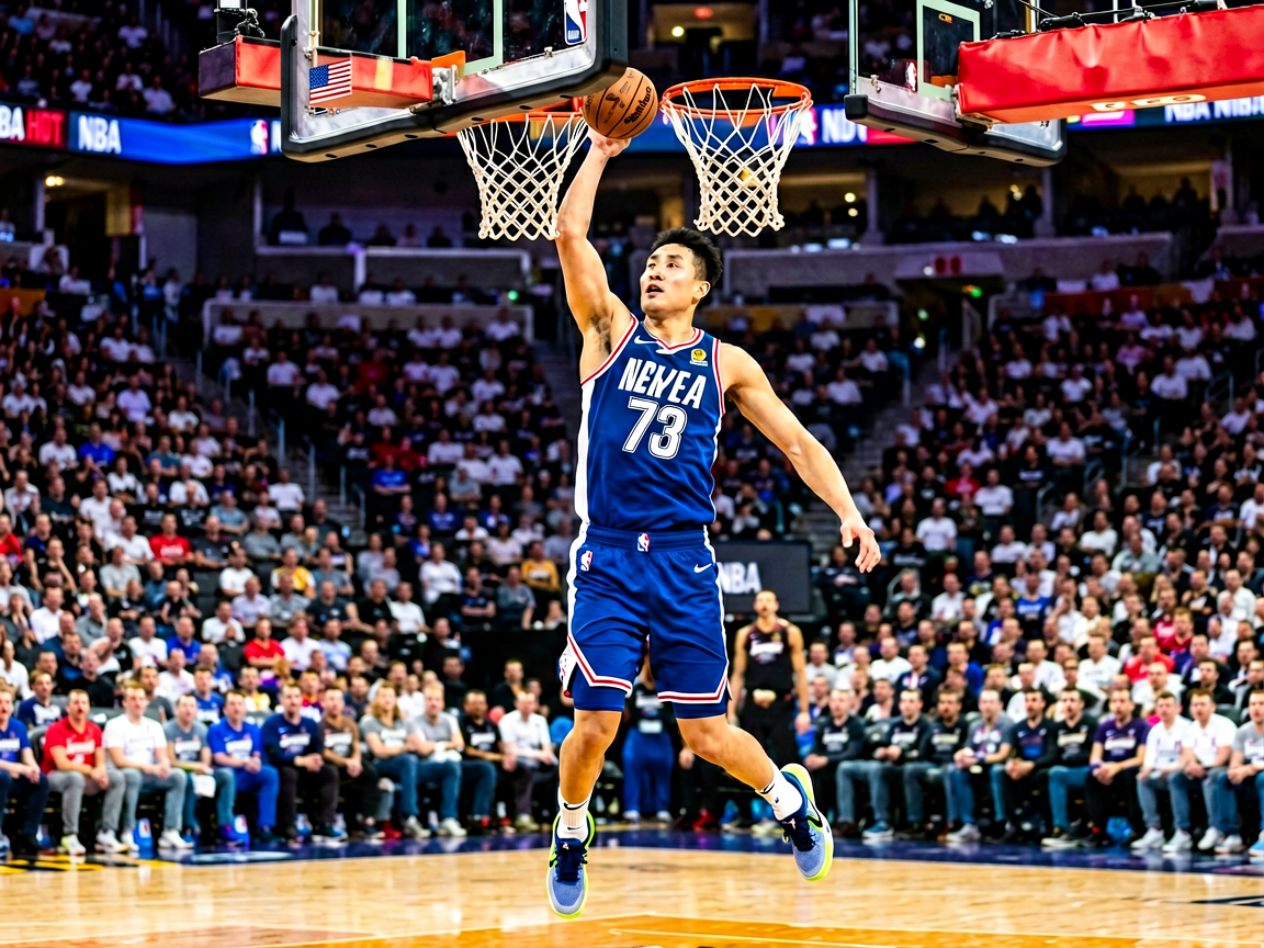 NBA篮球比赛空中扣篮